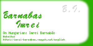 barnabas imrei business card